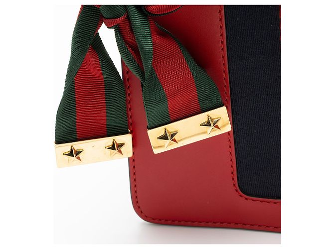 Borsa Mini Chain Sylvie in pelle Gucci Rosso - vista 10