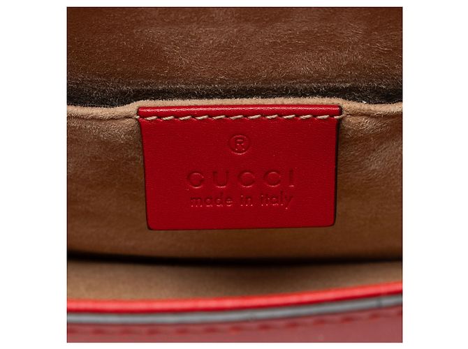 Borsa Mini Chain Sylvie in pelle Gucci Rosso - vista 8