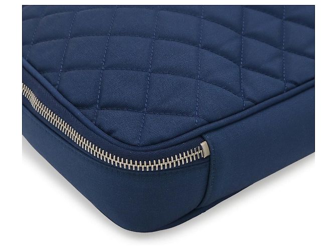 Borsa per laptop Chanel Matelassé Blu - vista 3