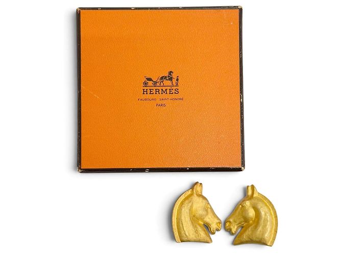 Hermès Pendientes Cheval Hermes Dorado Metálico - vista 2