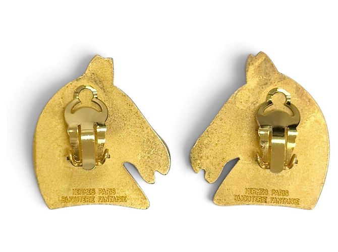 Hermès Pendientes Cheval Hermes Dorado Metálico - vista 3