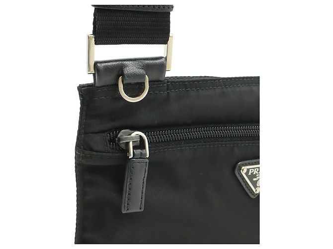 Borsa a tracolla Prada con logo Triangle Nero - vista 4