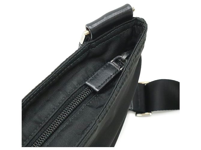 Borsa a tracolla Prada con logo Triangle Nero - vista 6