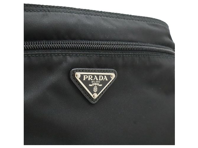 Borsa a tracolla Prada con logo Triangle Nero - vista 8