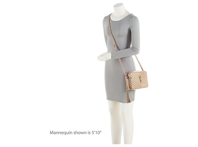 Saint Laurent Lou Camera Bag aus gestepptem Kalbsleder mit Monogramm Braun Beige - Ansicht 5