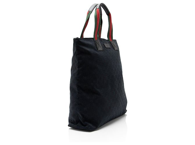 Borsa Tote Large N/S Gucci GG Canvas Web Nero - vista 2