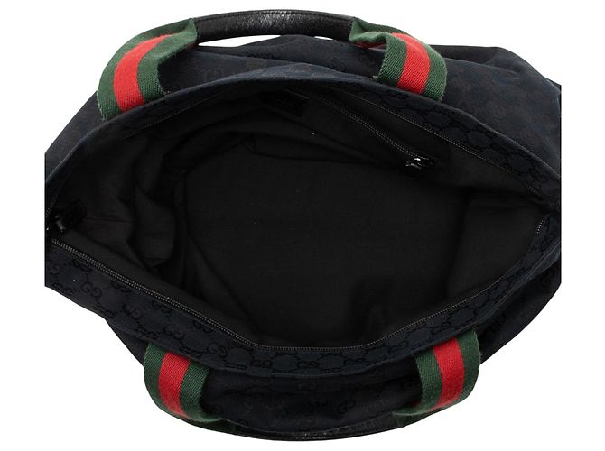 Borsa Tote Large N/S Gucci GG Canvas Web Nero - vista 7