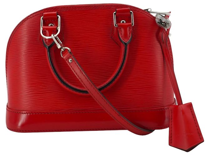 Borsa a tracolla in pelle Louis Vuitton Alma BB Rosso - vista 2