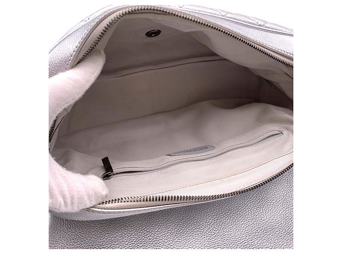 Borsa a tracolla in pelle Chanel Timeless/Classique Argento Metallico - vista 5