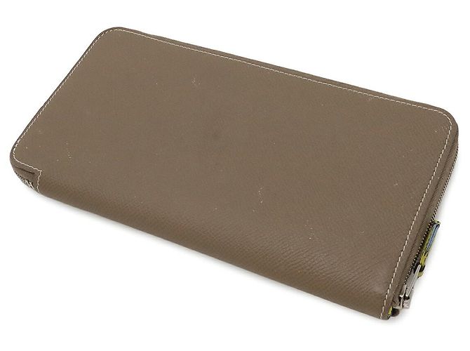 Hermès Portafoglio lungo Hermes Azap in seta Marrone Beige - vista 2