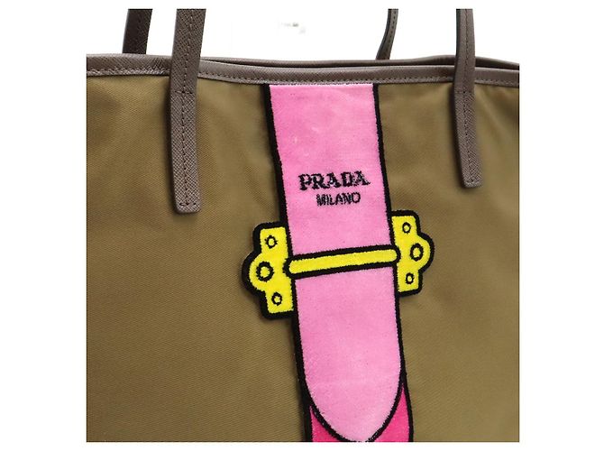 Prada Tote Bag Gürtel-Motiv Grün - Ansicht 8