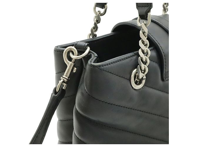 Borsa a tracolla matelassé Yves Saint Laurent Loulou Nero - vista 4