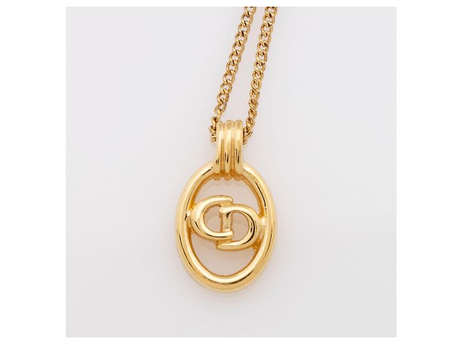 Collana Dior Vintage CD Oval D'oro Metallico - vista 4