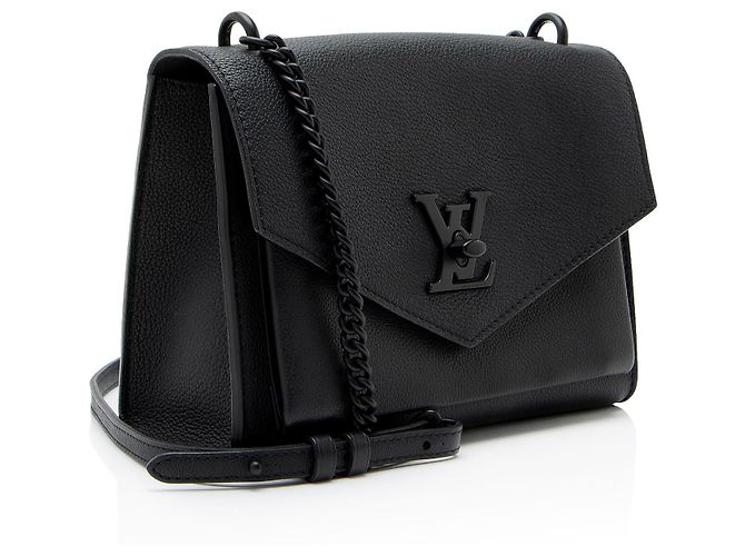 Sac à épaule Louis Vuitton Mylockme BB en cuir de veau Noir - vue 2