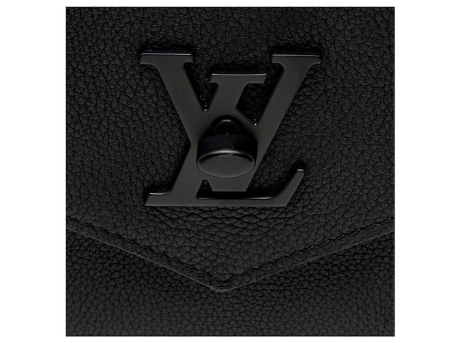 Sac à épaule Louis Vuitton Mylockme BB en cuir de veau Noir - vue 9