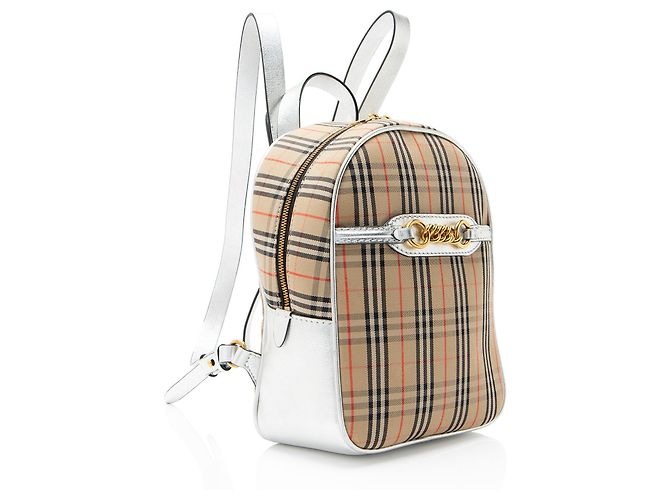 Zaino Burberry Horseferry Check Link 1983 Knight Marrone Beige - vista 2