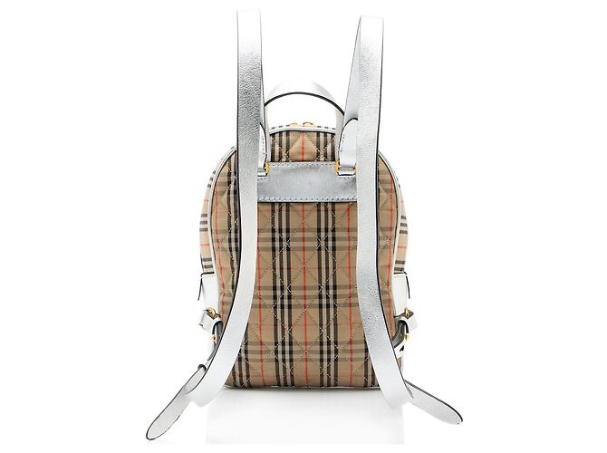 Zaino Burberry Horseferry Check Link 1983 Knight Marrone Beige - vista 3