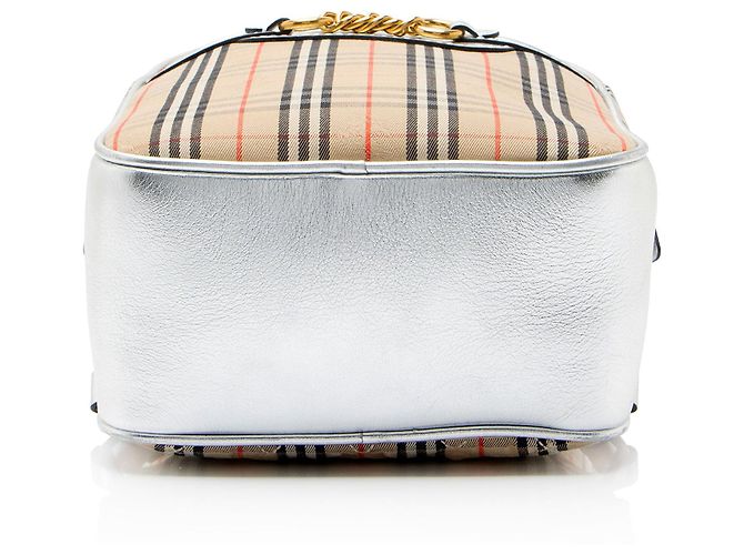 Zaino Burberry Horseferry Check Link 1983 Knight Marrone Beige - vista 4