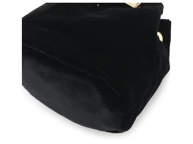Pouch in velluto Prada con logo triangolare Nero - vista 3