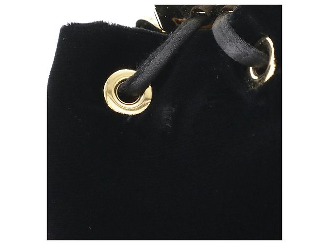 Pouch in velluto Prada con logo triangolare Nero - vista 4