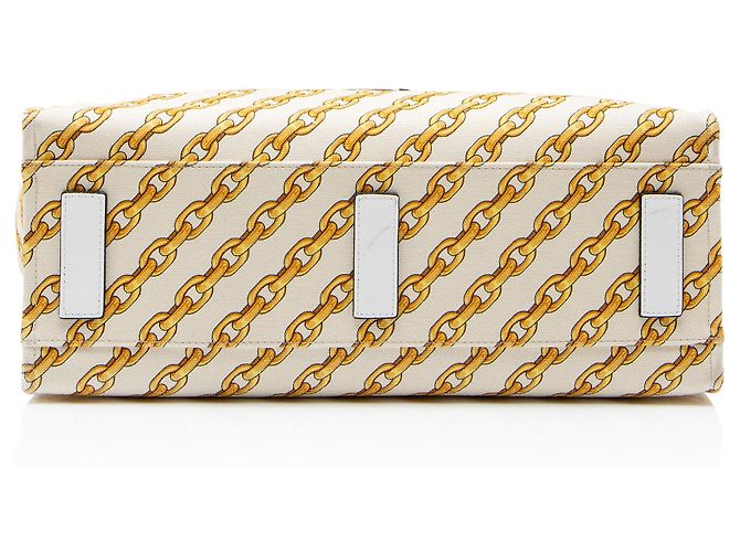 Versace Chain Link Canvas La Medusa Large Tote Braun Beige - Ansicht 4