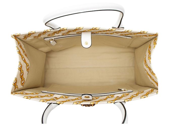 Versace Chain Link Canvas La Medusa Large Tote Braun Beige - Ansicht 6