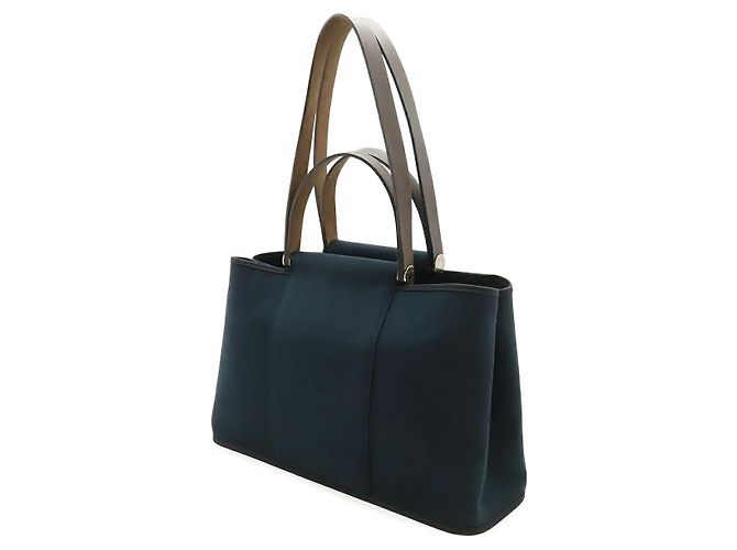 Borsa Tote Hermès in tela nera Nero - vista 2