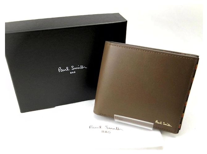 Paul Smith Brighe Stripe Trim Leather Wallet Brown - view 5