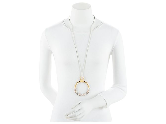 Hermès Collar Hermes Loop Swift Della Cavalleria Grand Loop Dorado Metálico - vista 2