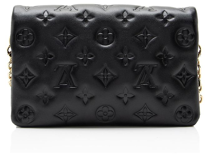 Louis Vuitton Monogram Embossed Lambskin Coussin Pochette Nero - vista 3