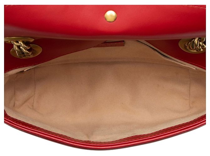 Borsa a patta Small GG Marmont in pelle matelassé Gucci Rosso - vista 7