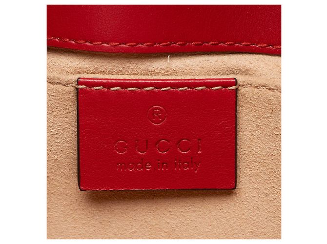 Borsa a patta Small GG Marmont in pelle matelassé Gucci Rosso - vista 8