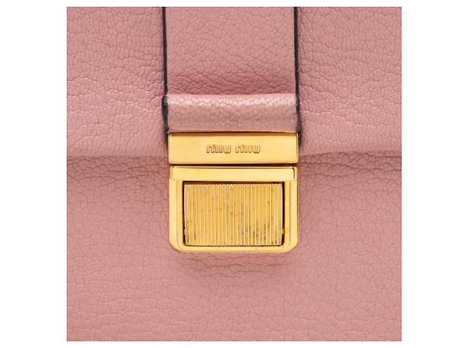 Miu Miu Leather Madras Top Handle Pink - Ansicht 9