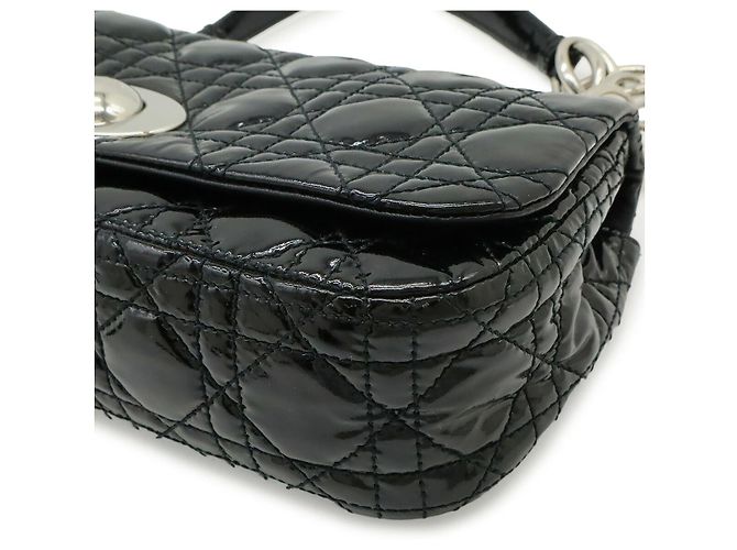 Borsa a tracolla con catena Dior Cannage Nero - vista 3