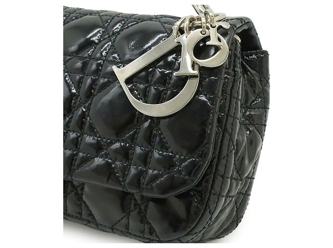 Borsa a tracolla con catena Dior Cannage Nero - vista 8