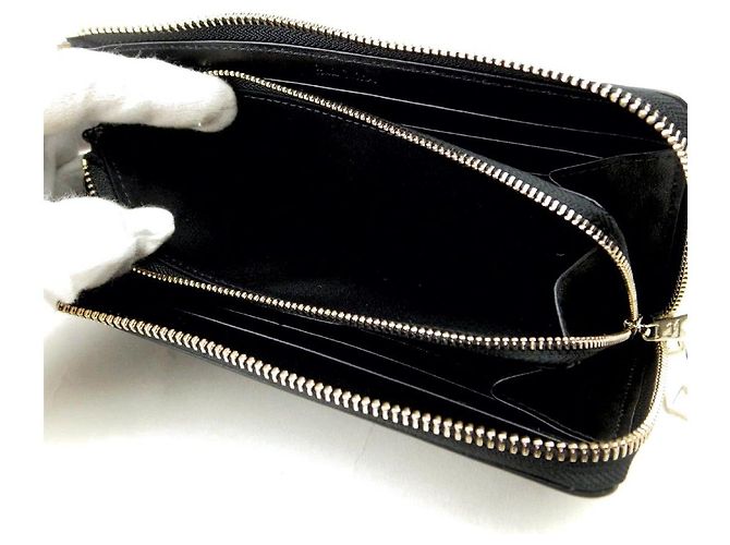 Paul Smith Bright Stripe Trim Leather Long Wallet Black - view 6