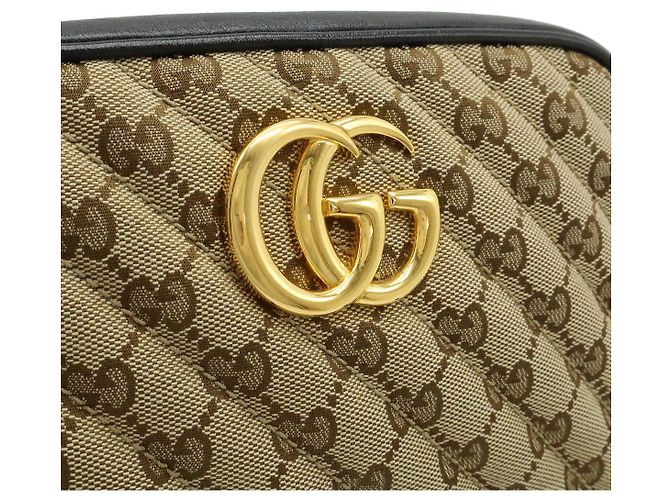 Borsa a tracolla Gucci GG Marmont Marrone Beige - vista 8