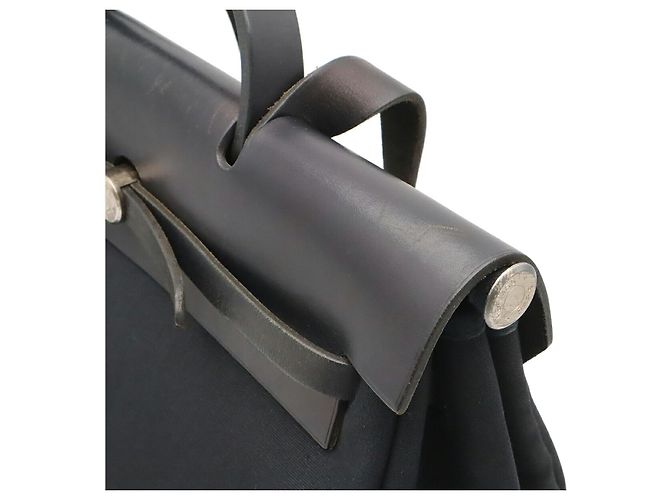 Hermès Handtasche schwarz Stoff - Ansicht 5