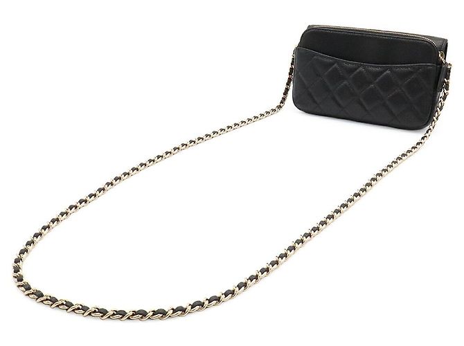 Custodia per telefono con patta Chanel Matelassé Nero - vista 2