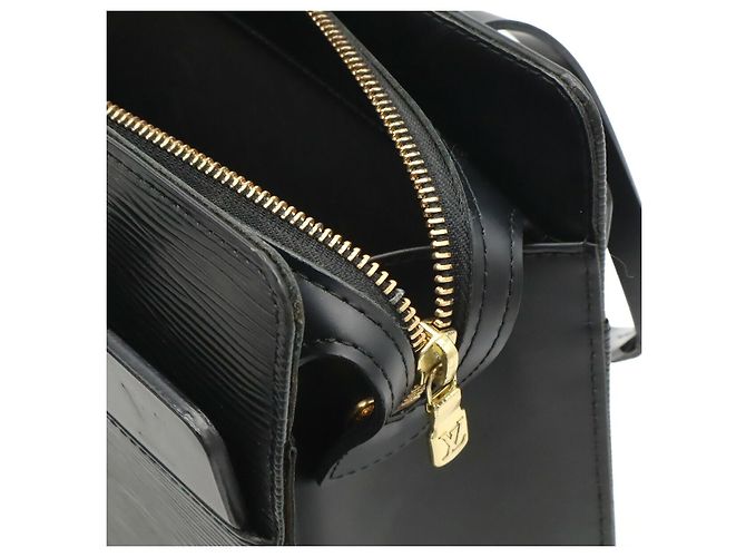 Borsa Tote Louis Vuitton Epi Croisette PM Nero - vista 7