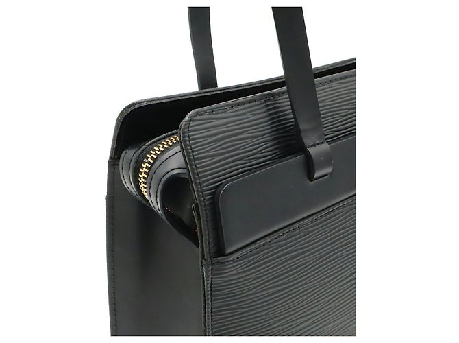 Borsa Tote Louis Vuitton Epi Croisette PM Nero - vista 8