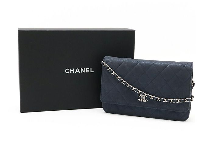 Portafoglio a catena Chanel Matelassé Blu - vista 9