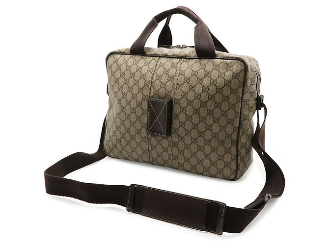 Borsa a tracolla Gucci GG Supreme Interlocking G Marrone Beige - vista 2