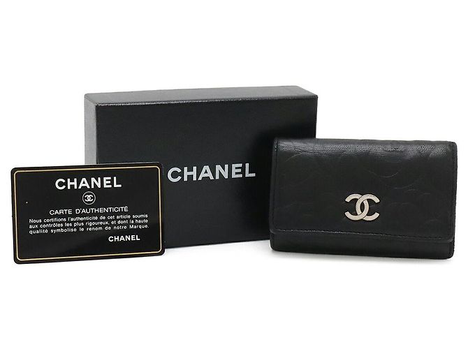 Portachiavi Chanel Camellia Coco per 6 chiavi Nero - vista 8