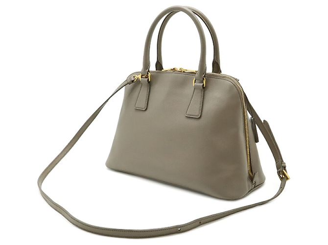 Prada Triangle Logo Handbag Brown Beige - view 2