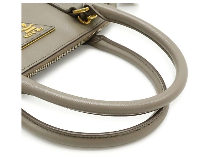 Prada Triangle Logo Handbag Brown Beige - view 4