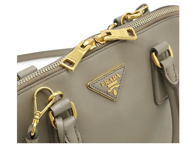 Prada Triangle Logo Handbag Brown Beige - view 5