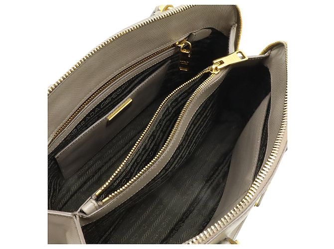 Prada Triangle Logo Handbag Brown Beige - view 6
