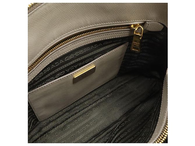 Prada Triangle Logo Handbag Brown Beige - view 7