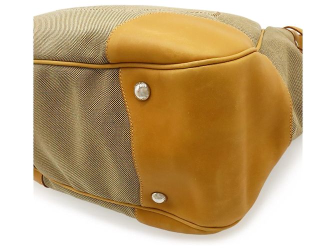 Prada Logo Jacquard Schultertasche Braun Beige - Ansicht 3